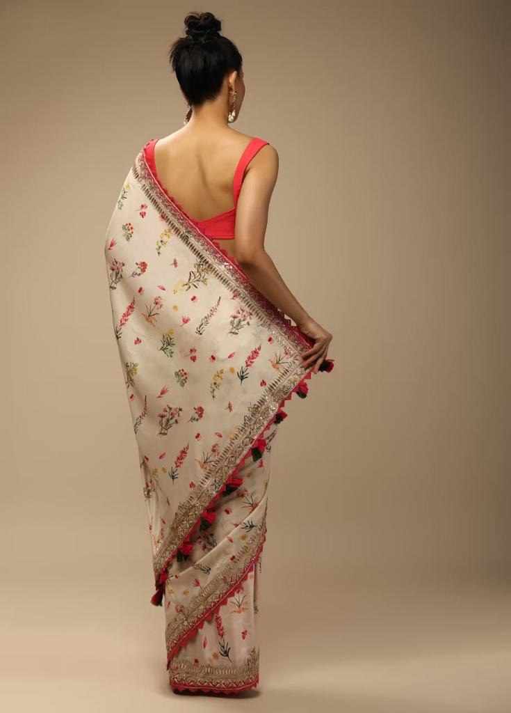 Floral Embroidered Saree