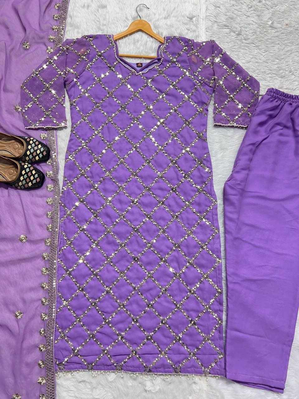 Embroidered Purple Salwar Kameez