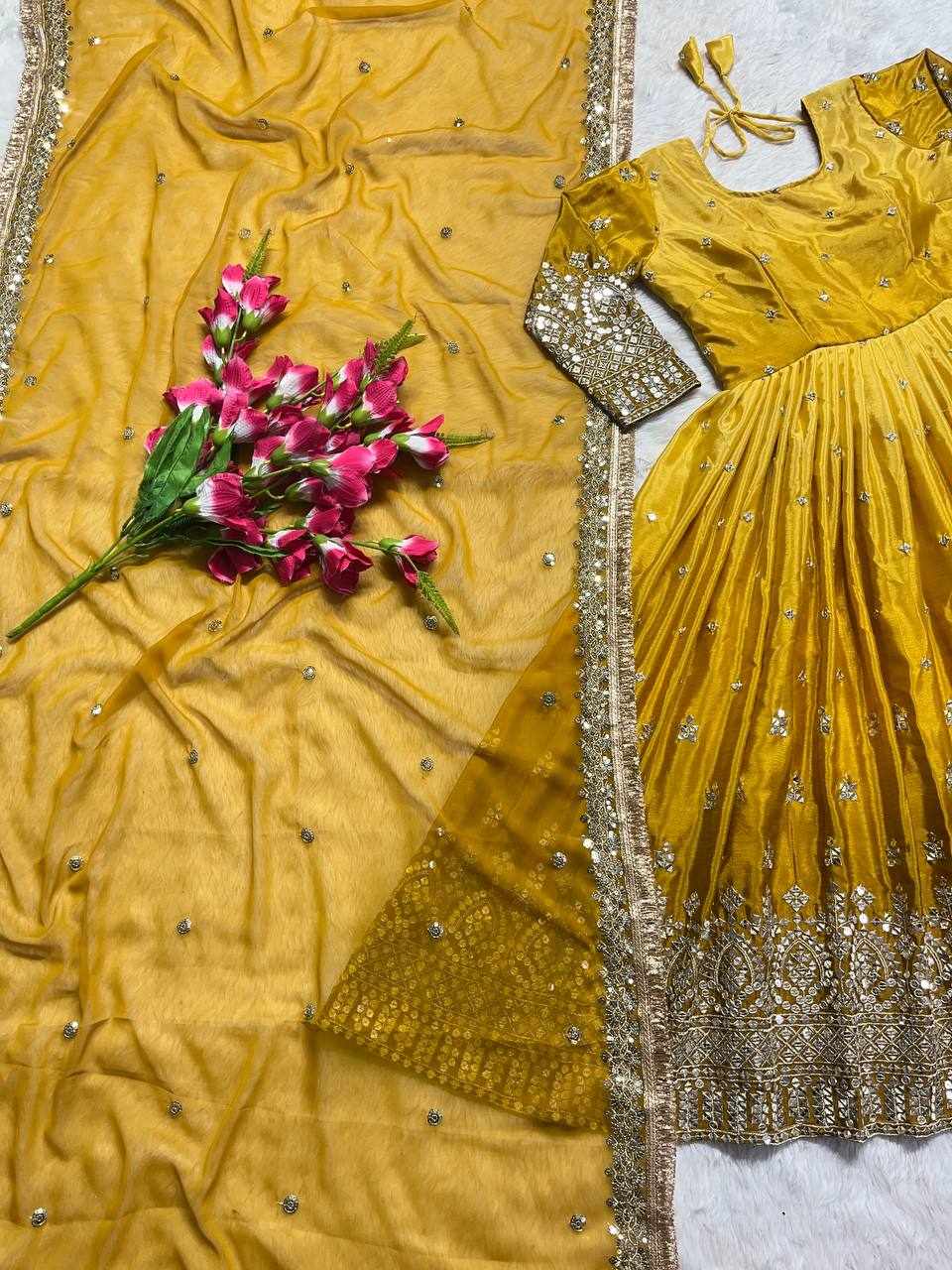Traditional Yellow Embroidered Lehenga