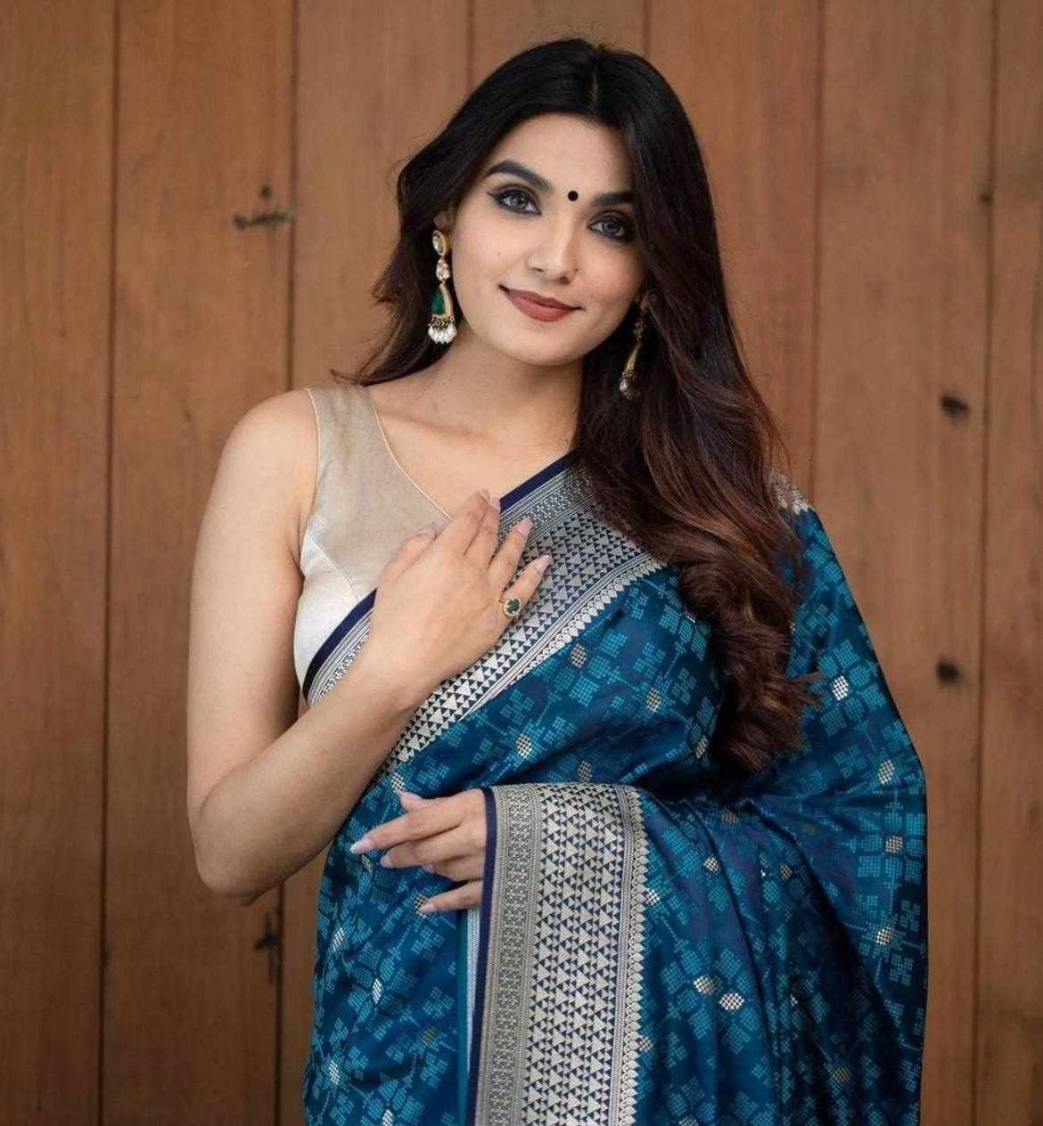 Elegant Cream and Red Silk Saree