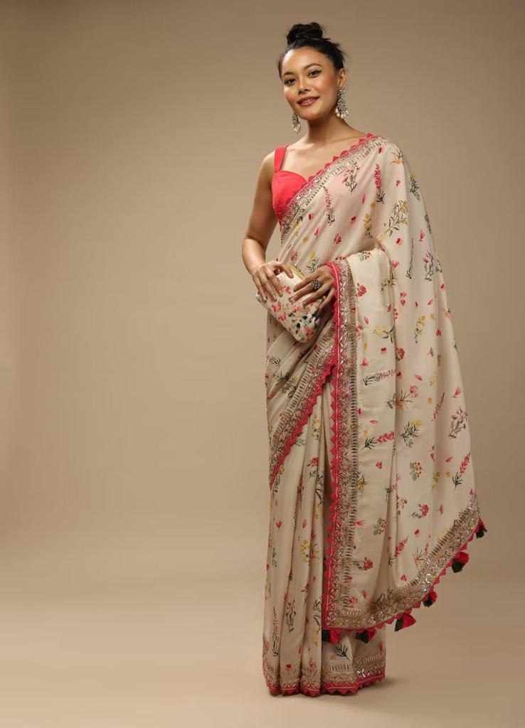 Floral Embroidered Saree
