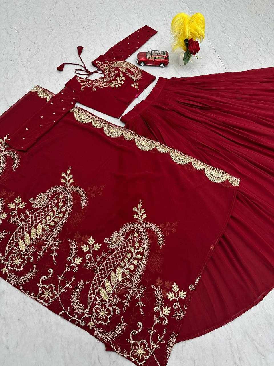 Embroidered Red Anarkali Dress