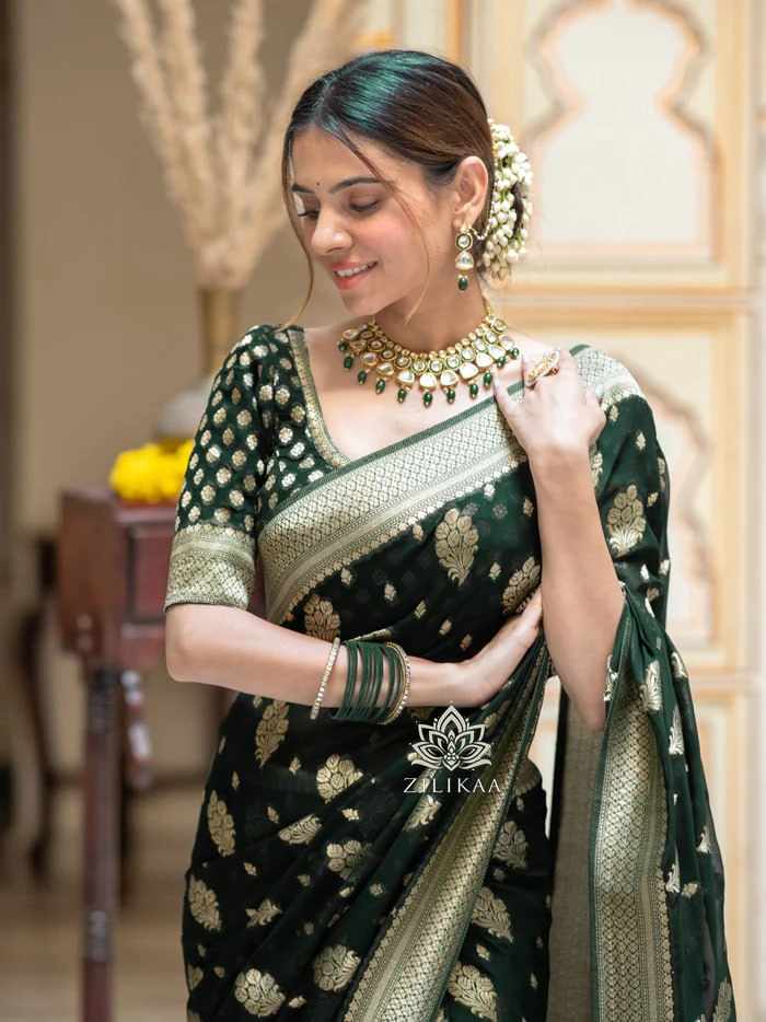 Traditional Green Silk Saree