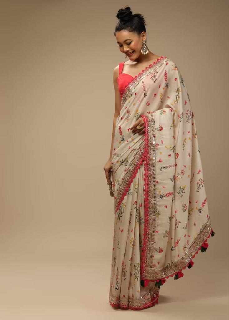 Floral Embroidered Saree