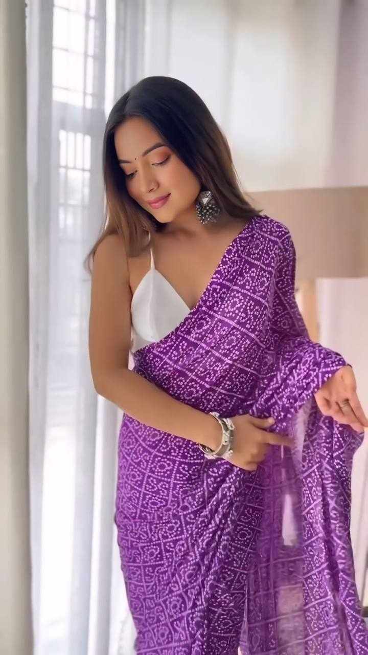 Purple Patterned Saree