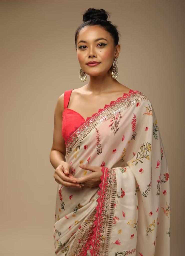 Floral Embroidered Saree