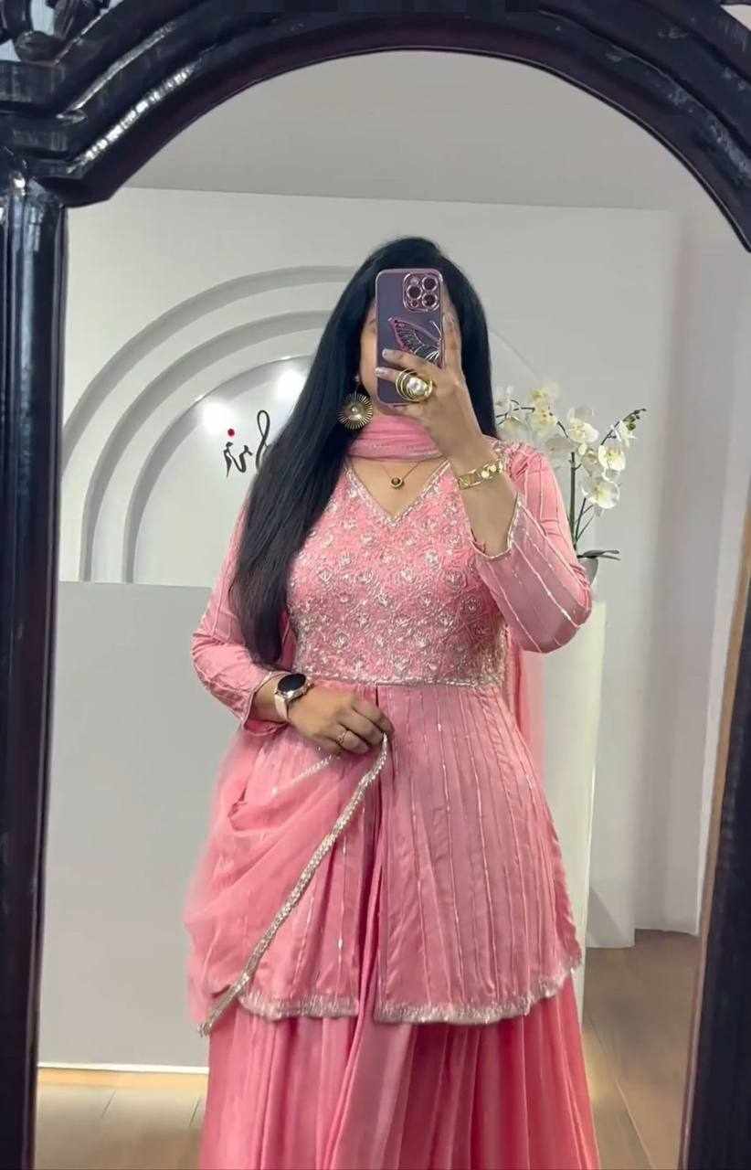 Pink Embroidered Traditional Dress