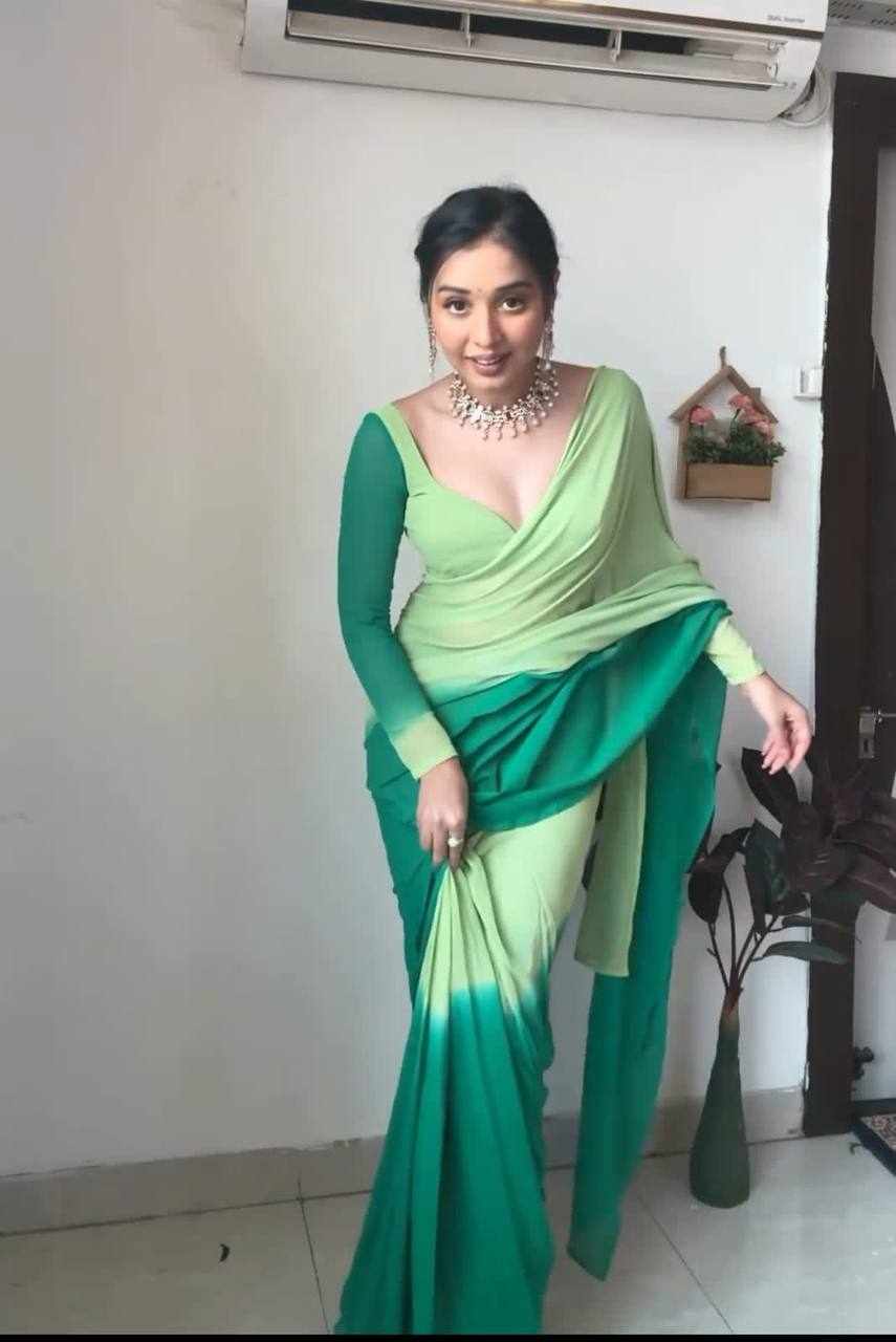 Ombre Green Saree