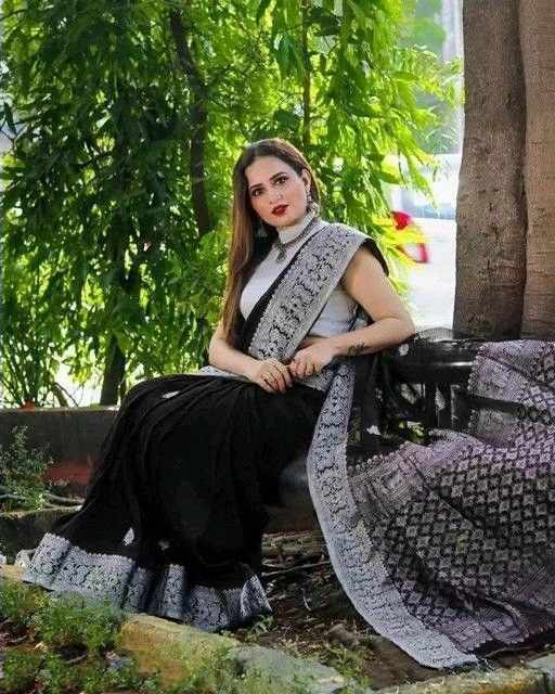 Black Patterned Saree