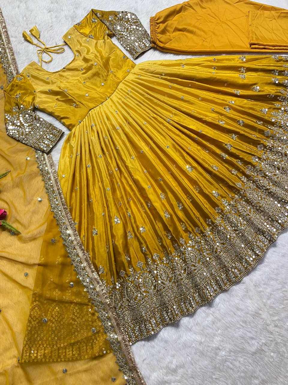 Traditional Yellow Embroidered Lehenga