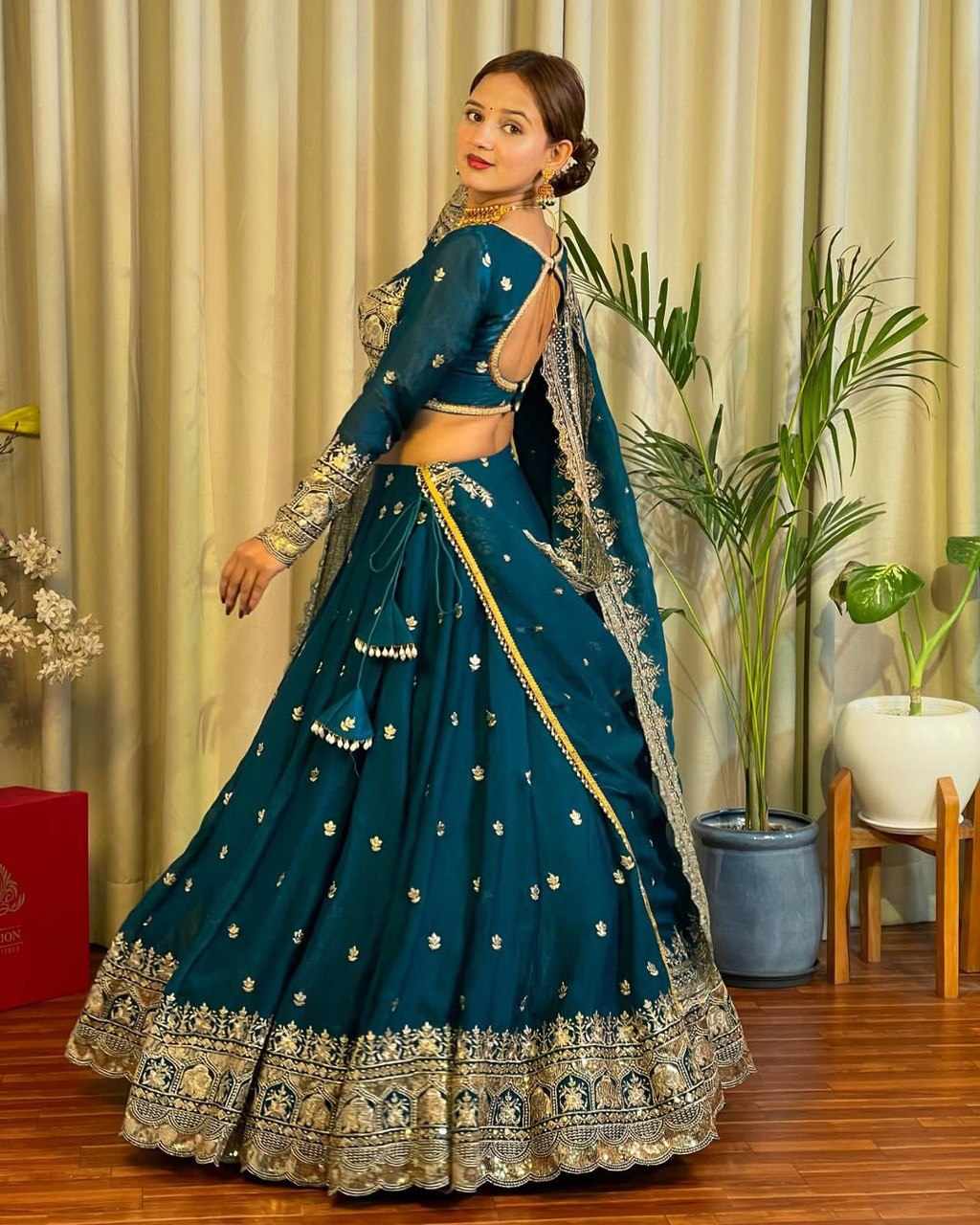 Traditional Teal Lehenga Choli