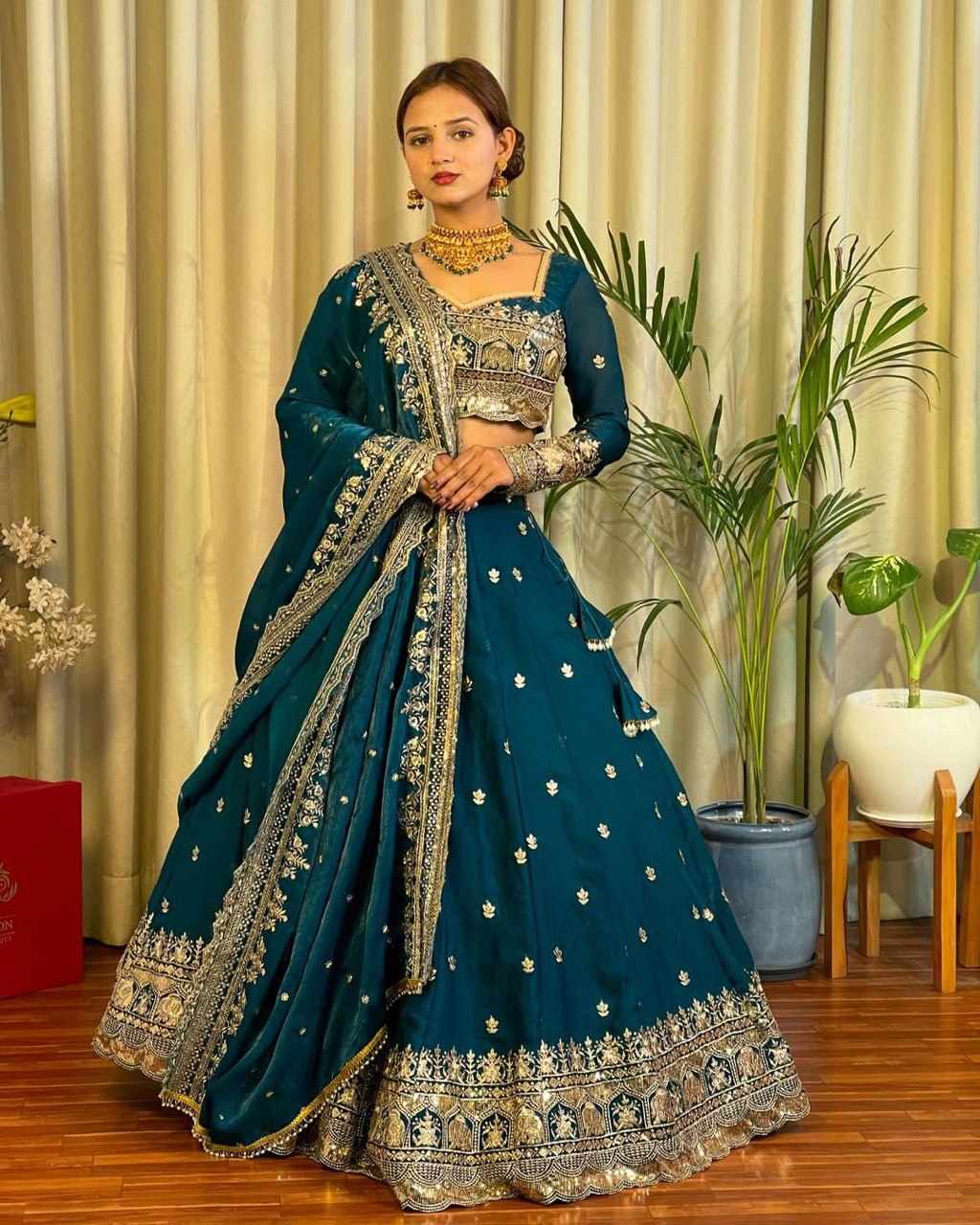 Traditional Teal Lehenga Choli