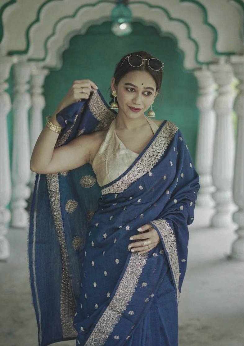 Navy Blue Traditional Saree