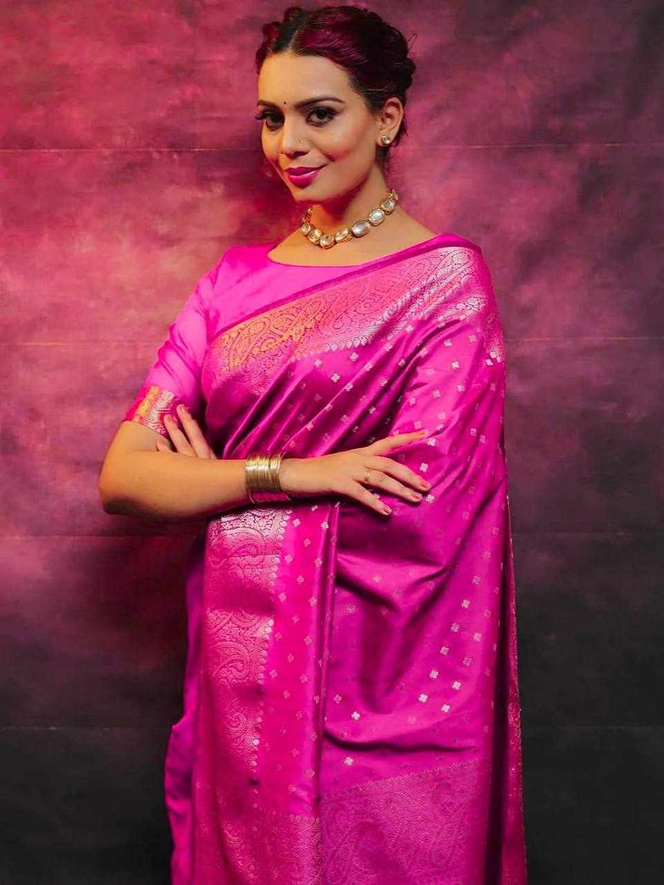 Traditional Pink Silk Saree