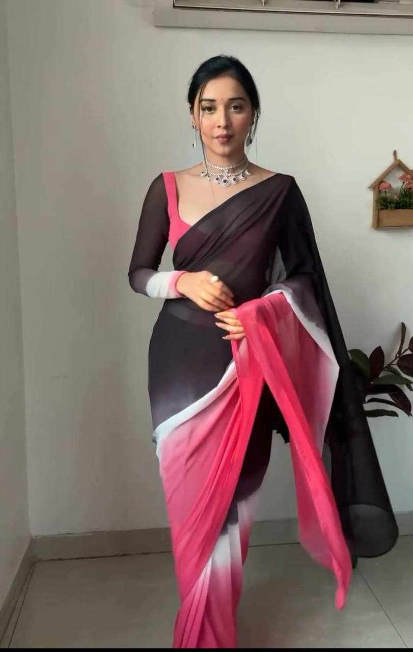 Ombre Georgette Saree