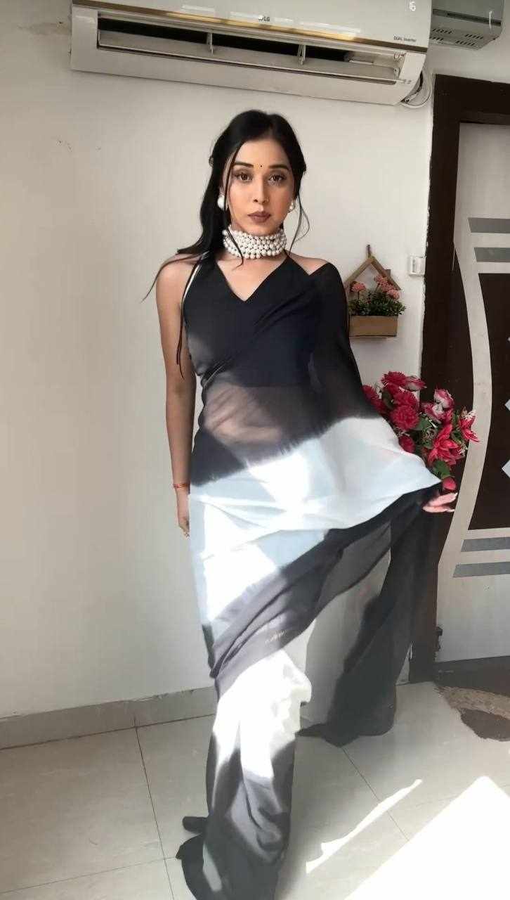 Elegant Black Ombre Saree