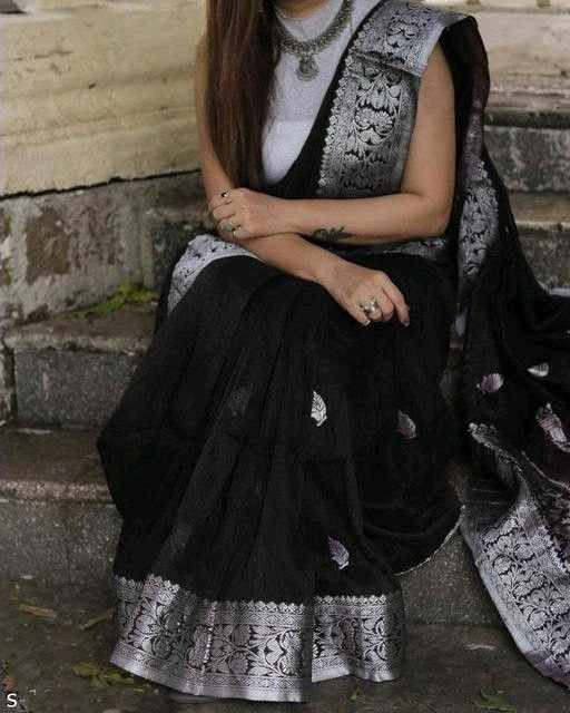Black Patterned Saree