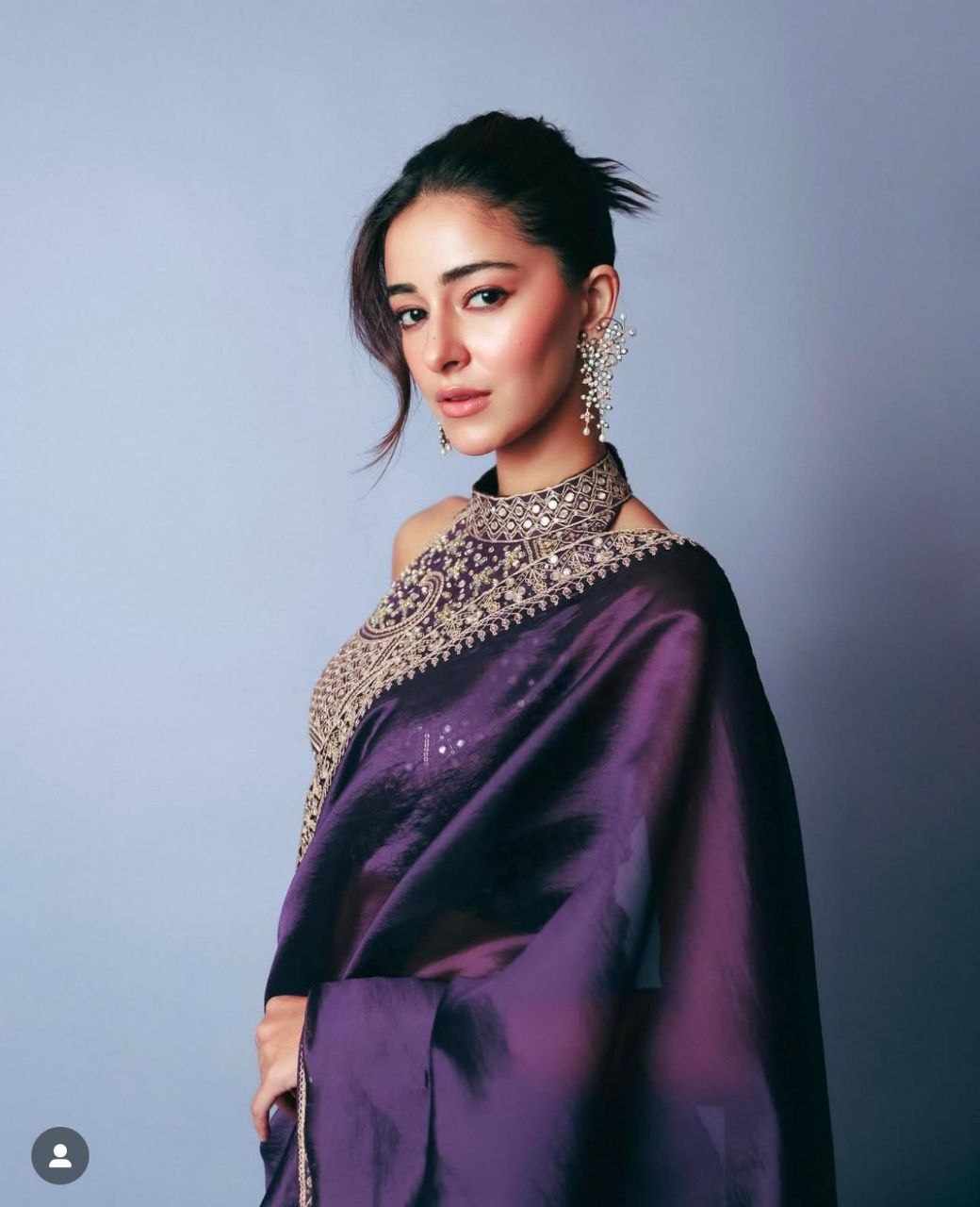 Embroidered Purple Saree