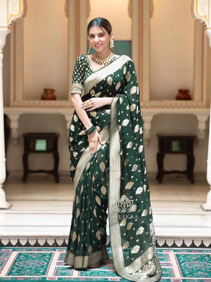 Traditional Green Silk Saree