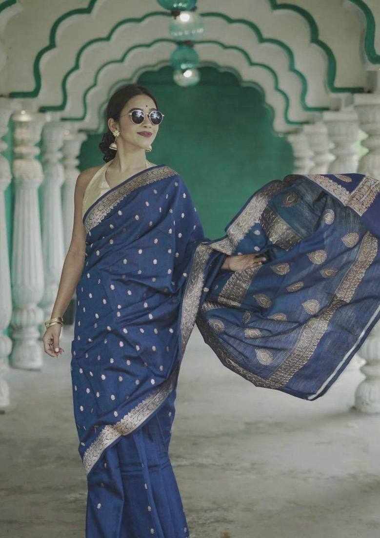 Navy Blue Traditional Saree