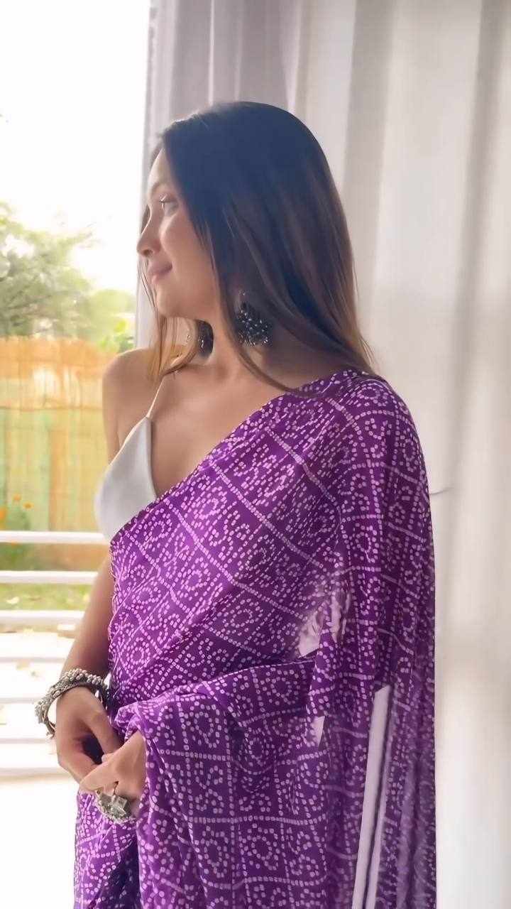 Purple Patterned Saree
