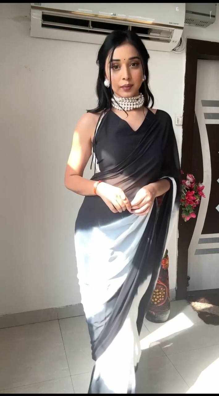 Elegant Black Ombre Saree