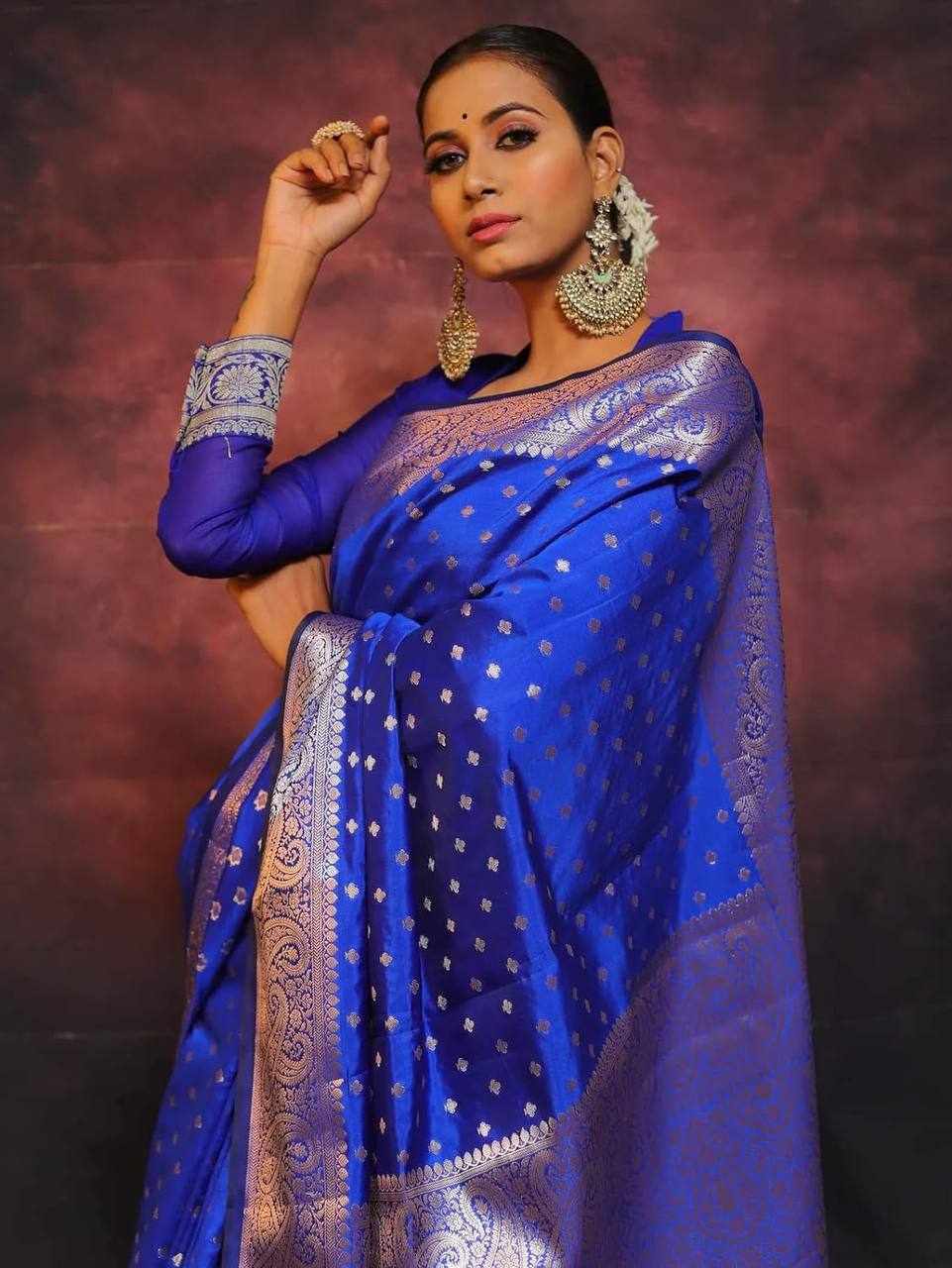 Royal Blue Banarasi Silk Saree