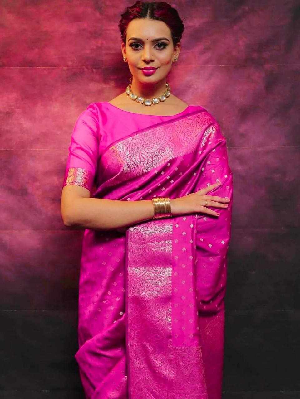 Traditional Pink Silk Saree