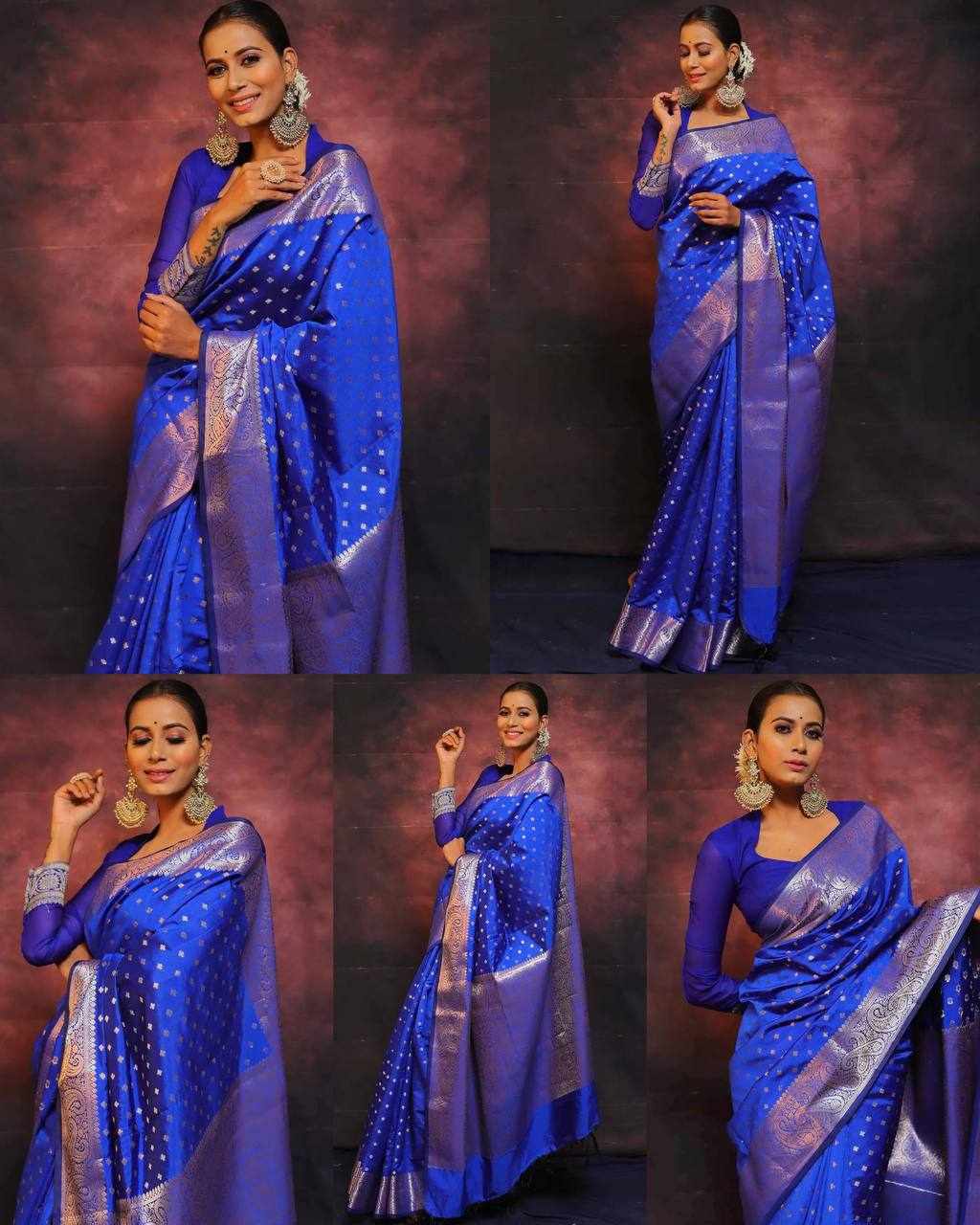 Royal Blue Banarasi Silk Saree