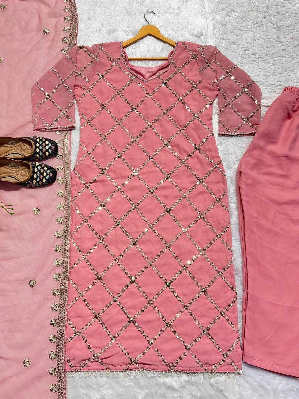 Pink Embroidered Pakistani Suit