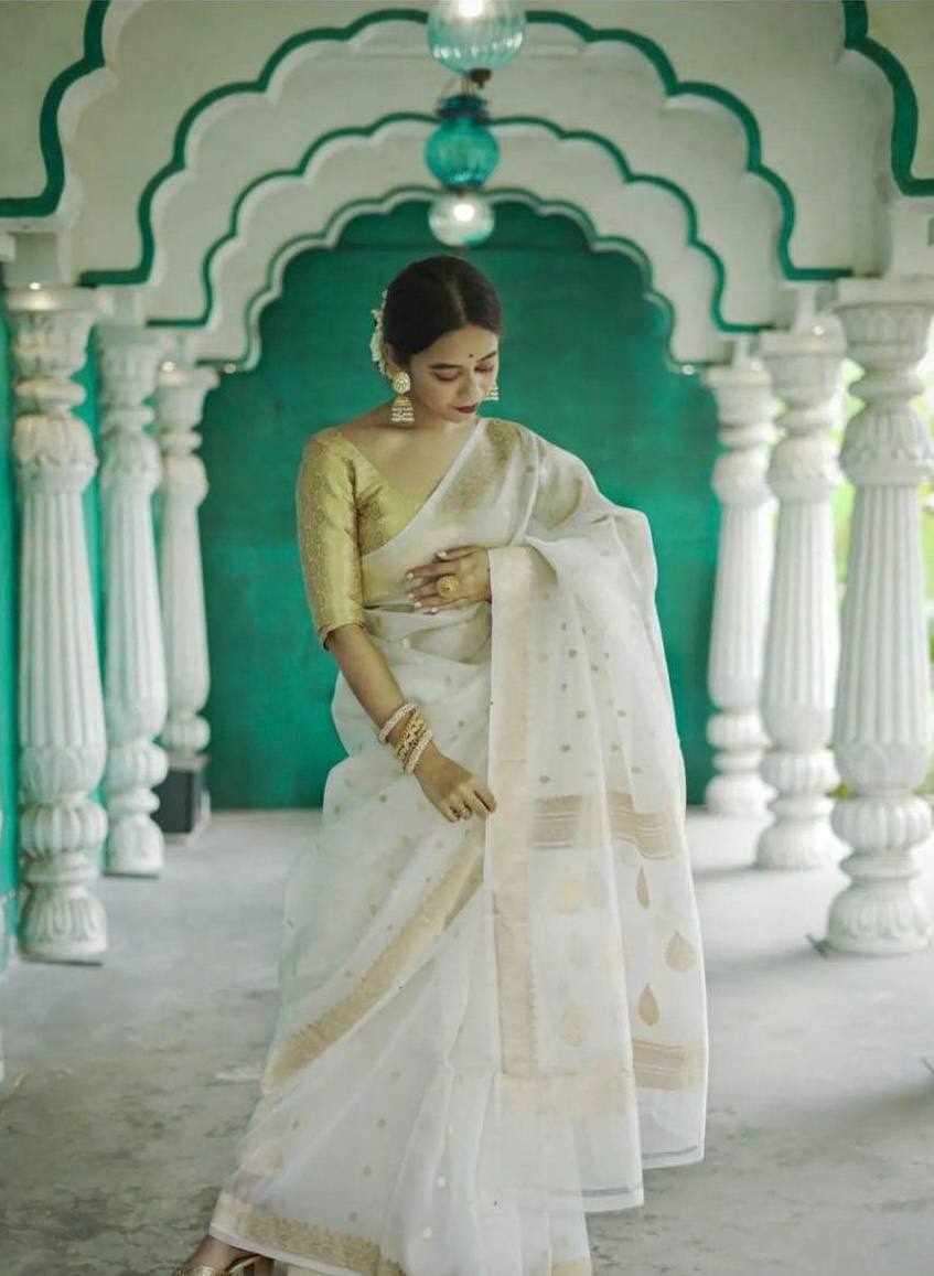 Elegant White Saree