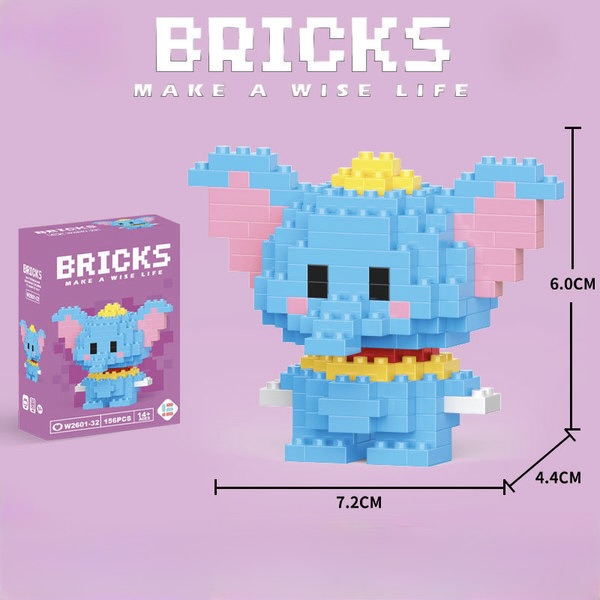 Elephant Building Bricks Toy