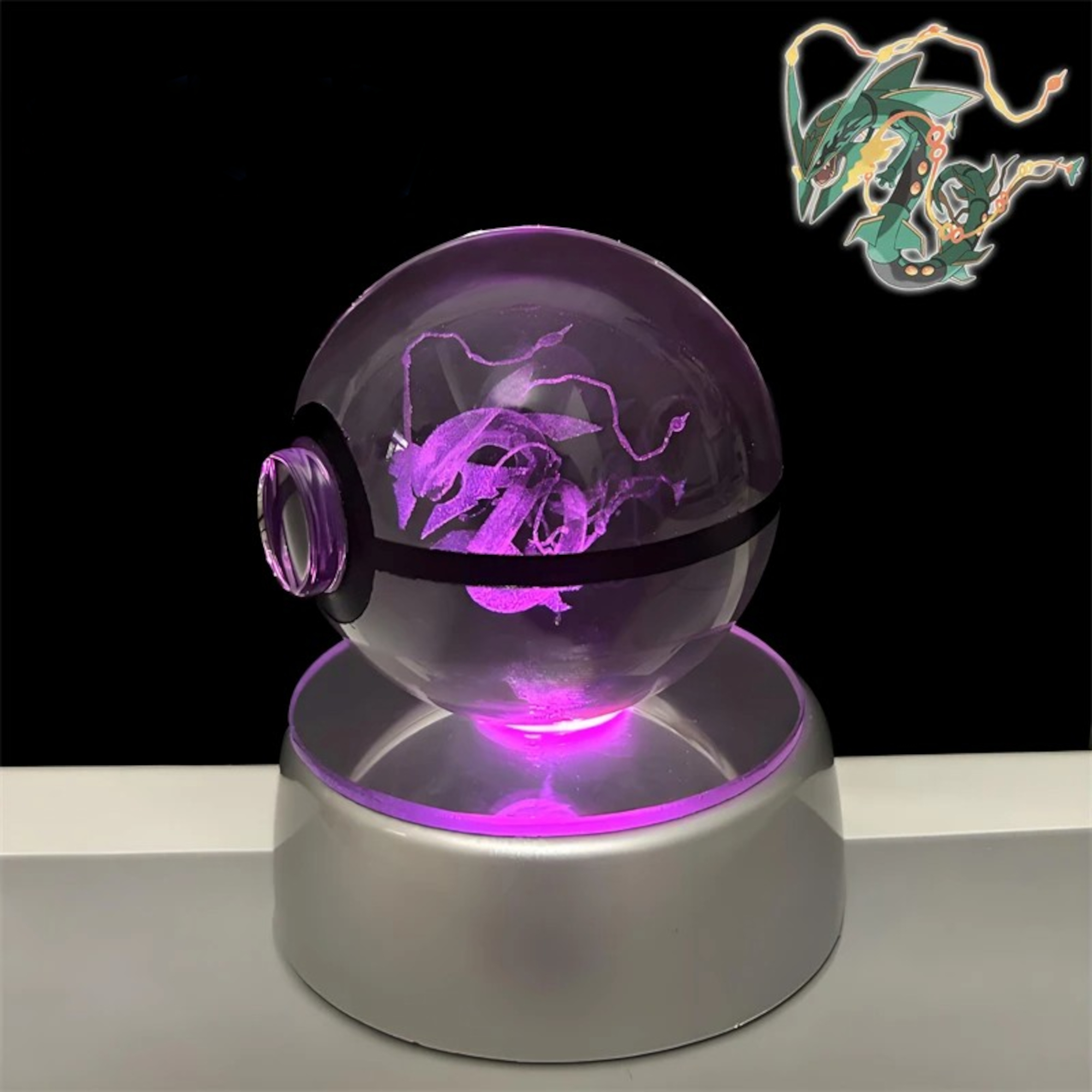 3D Pokeball Crystal Night Light - Legendary collection