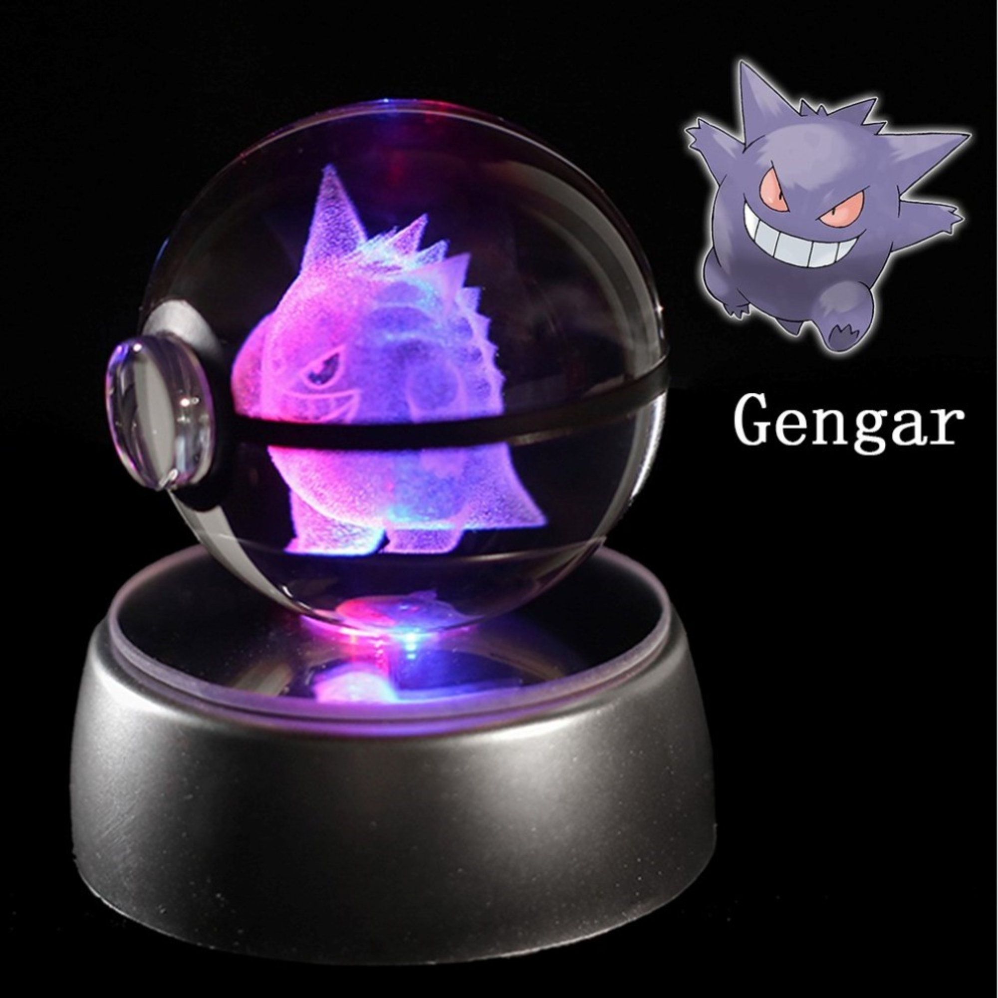 3D Pokeball Crystal Night Light - Kanto collection
