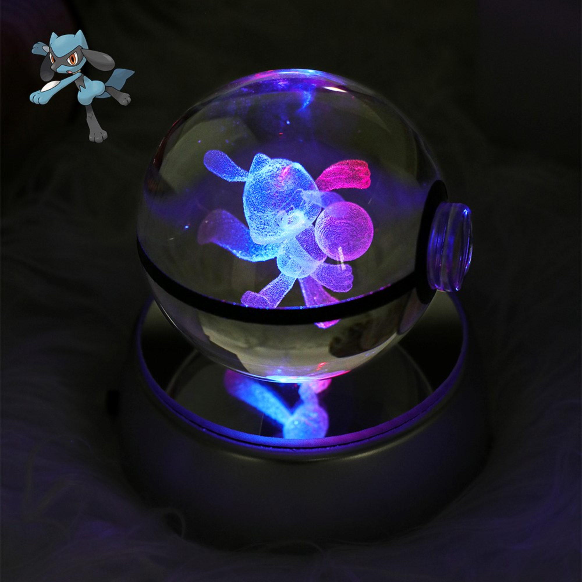 3D Pokeball Crystal Night Light Collection