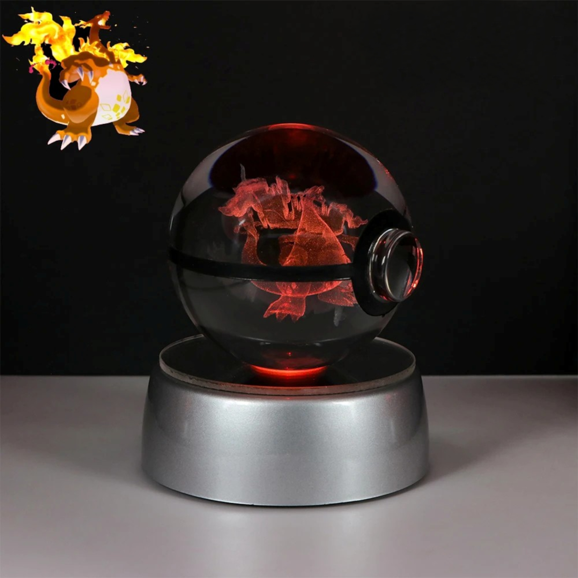 3D Pokeball Crystal Night Light - Starters collection