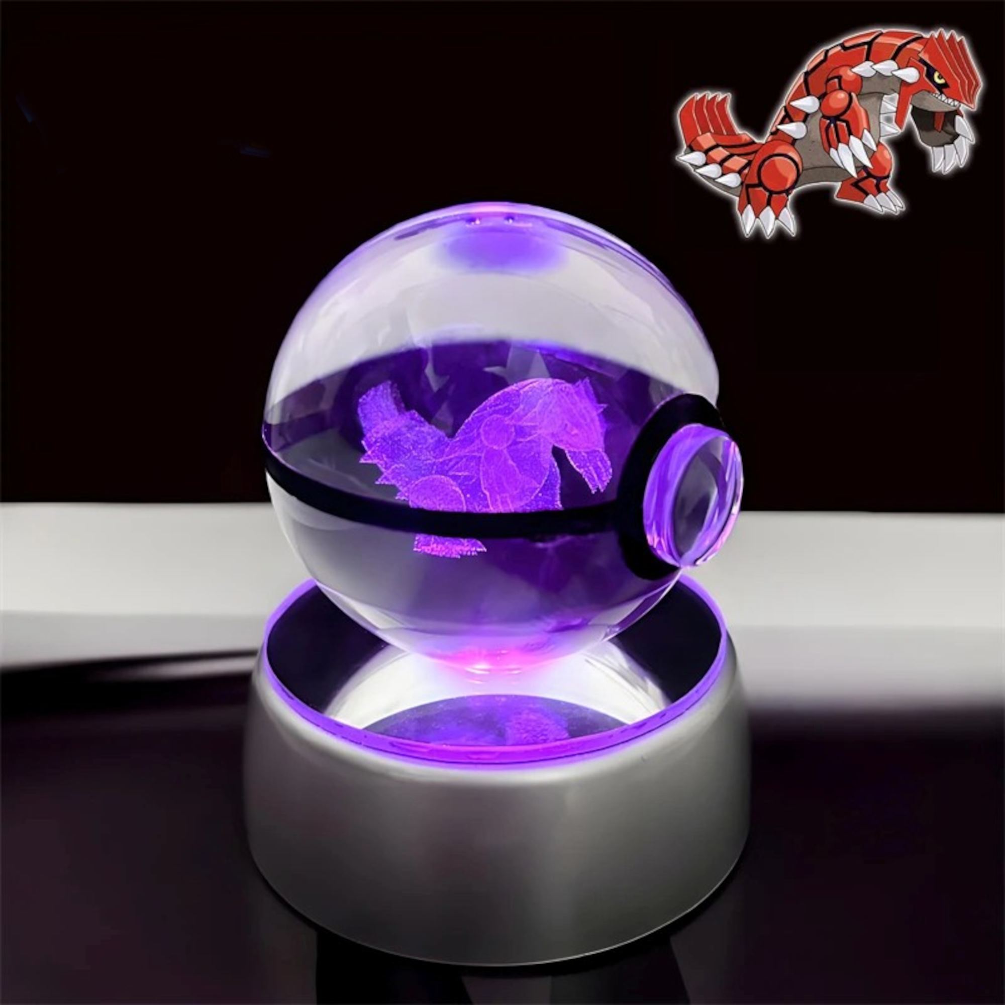 3D Pokeball Crystal Night Light - Legendary collection
