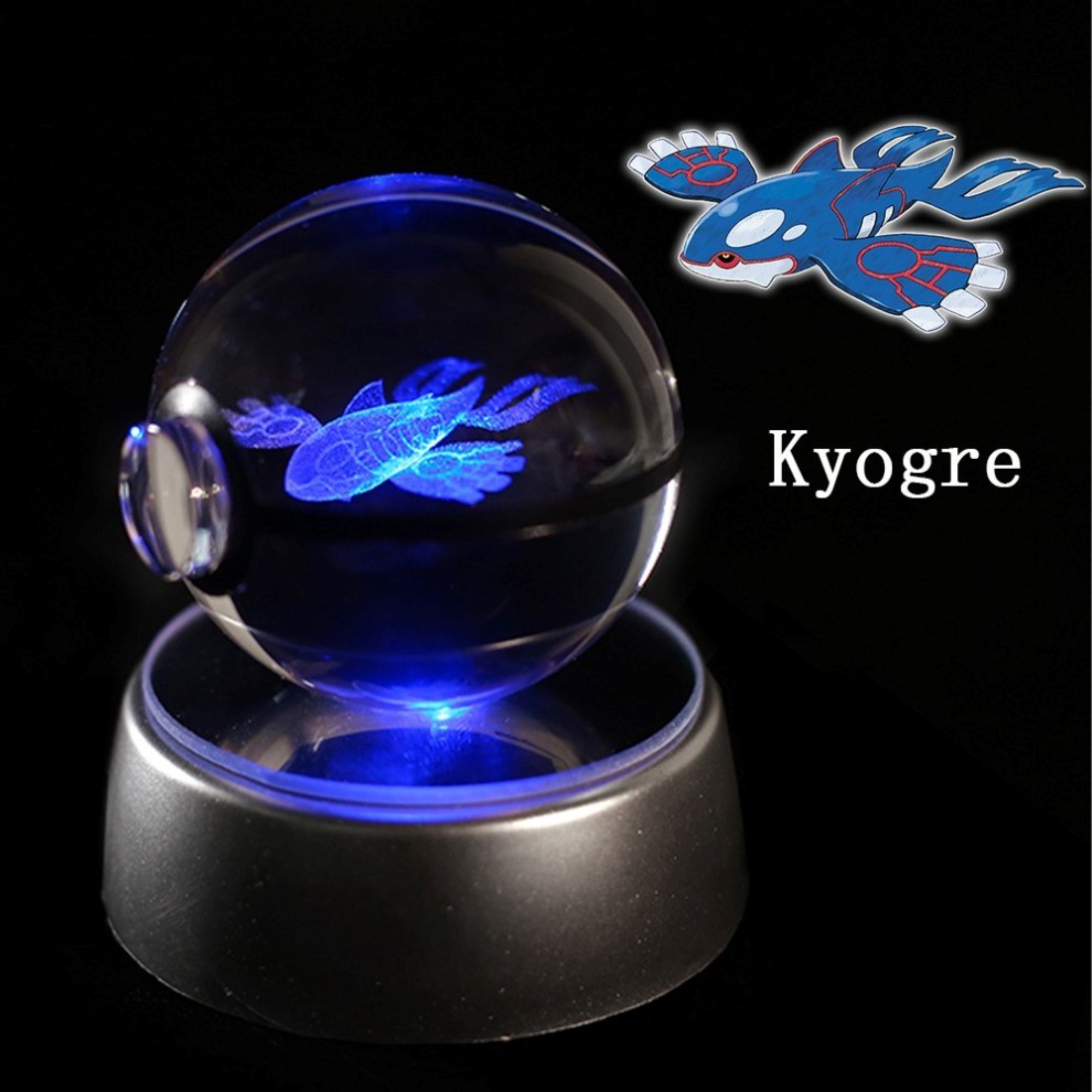 3D Pokeball Crystal Night Light - Legendary collection