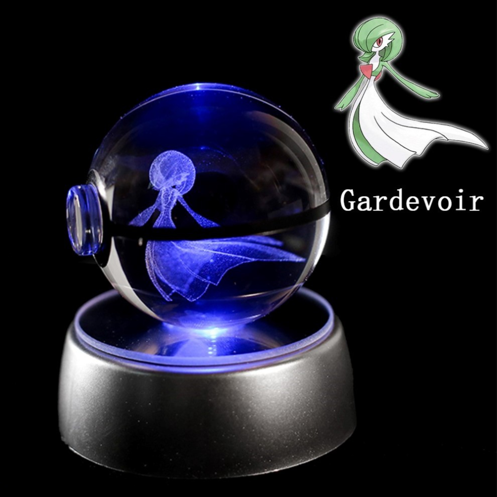 3D Pokeball Crystal Night Light Collection