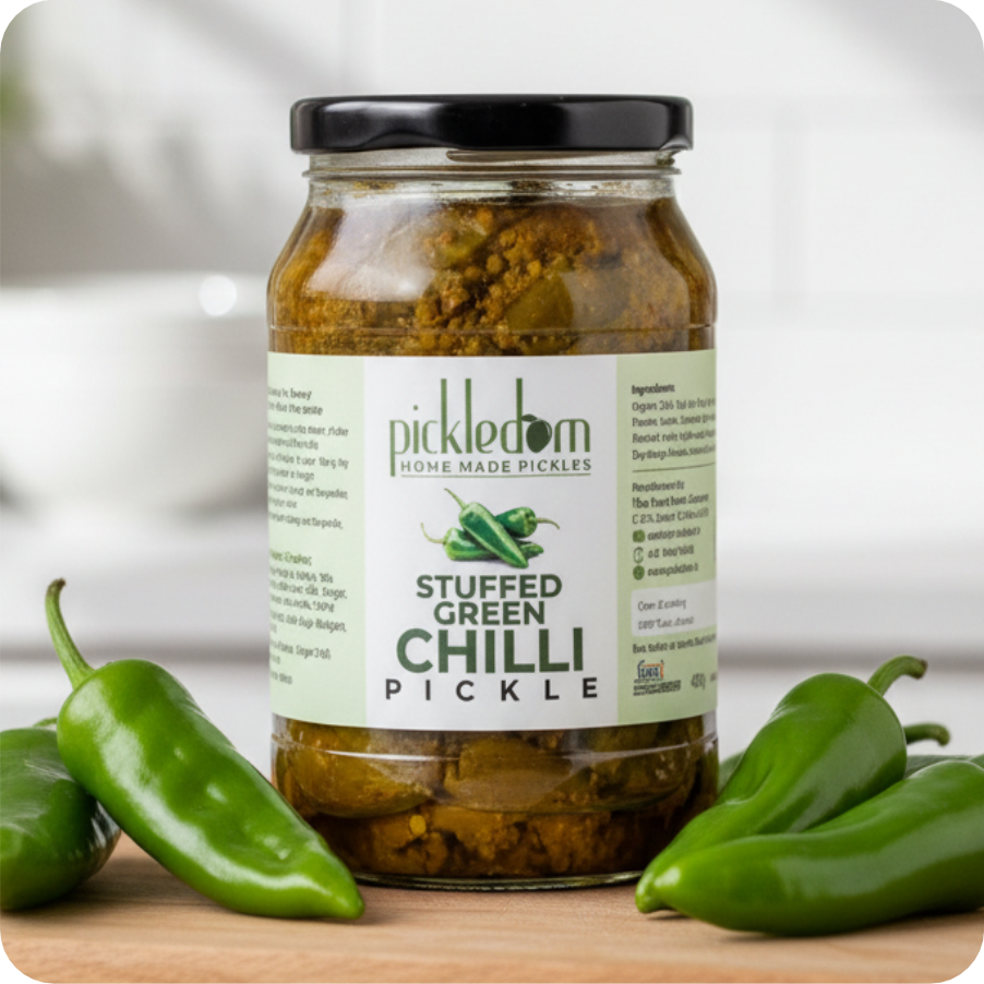 Stuffed Green Chilli Pickle