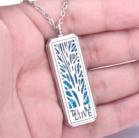 Hot Selling Stainless Steel Rectangular Openable Men's Perfume Pendant