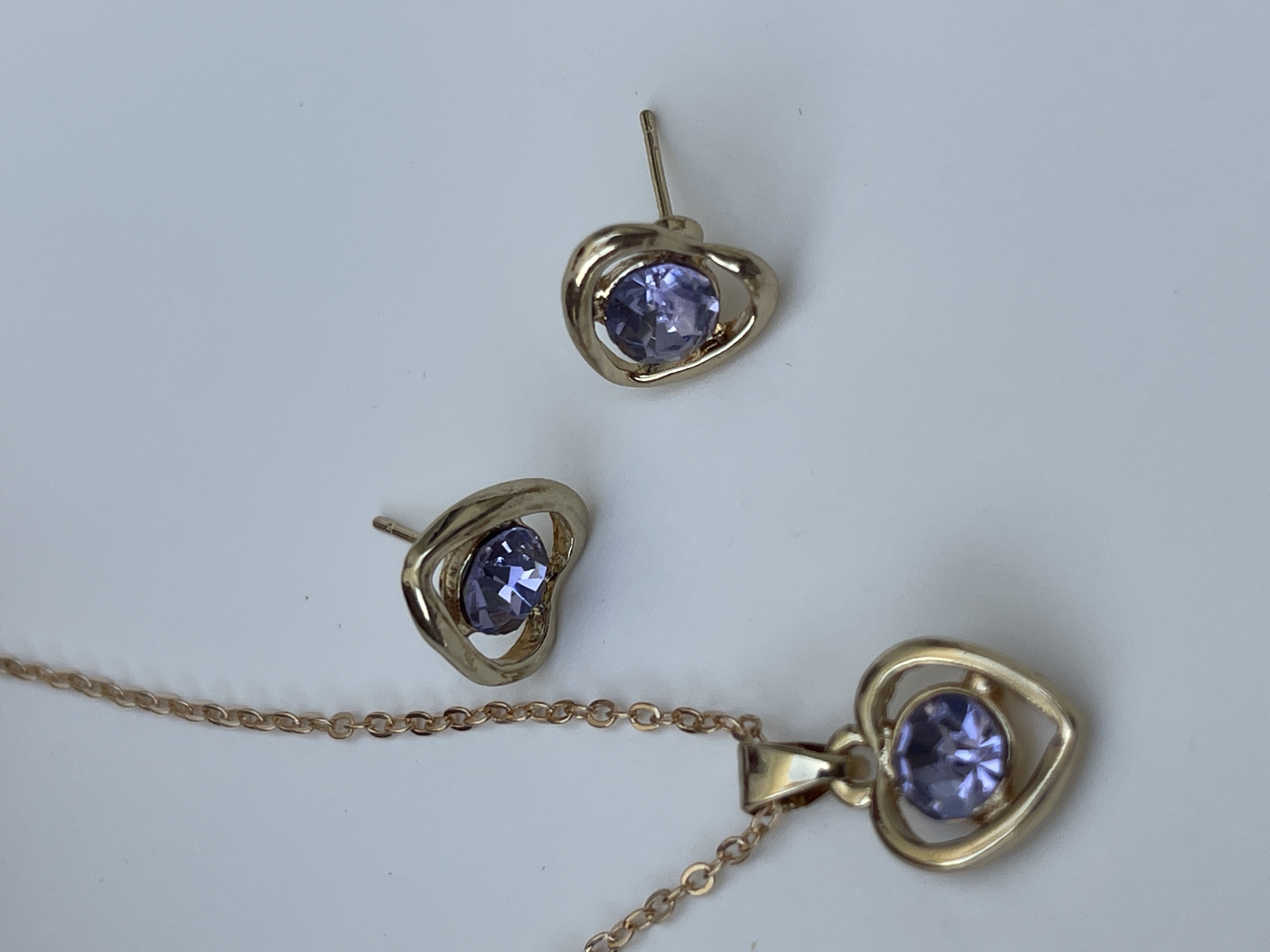 Heart-Shaped Crystal Jewelry Set