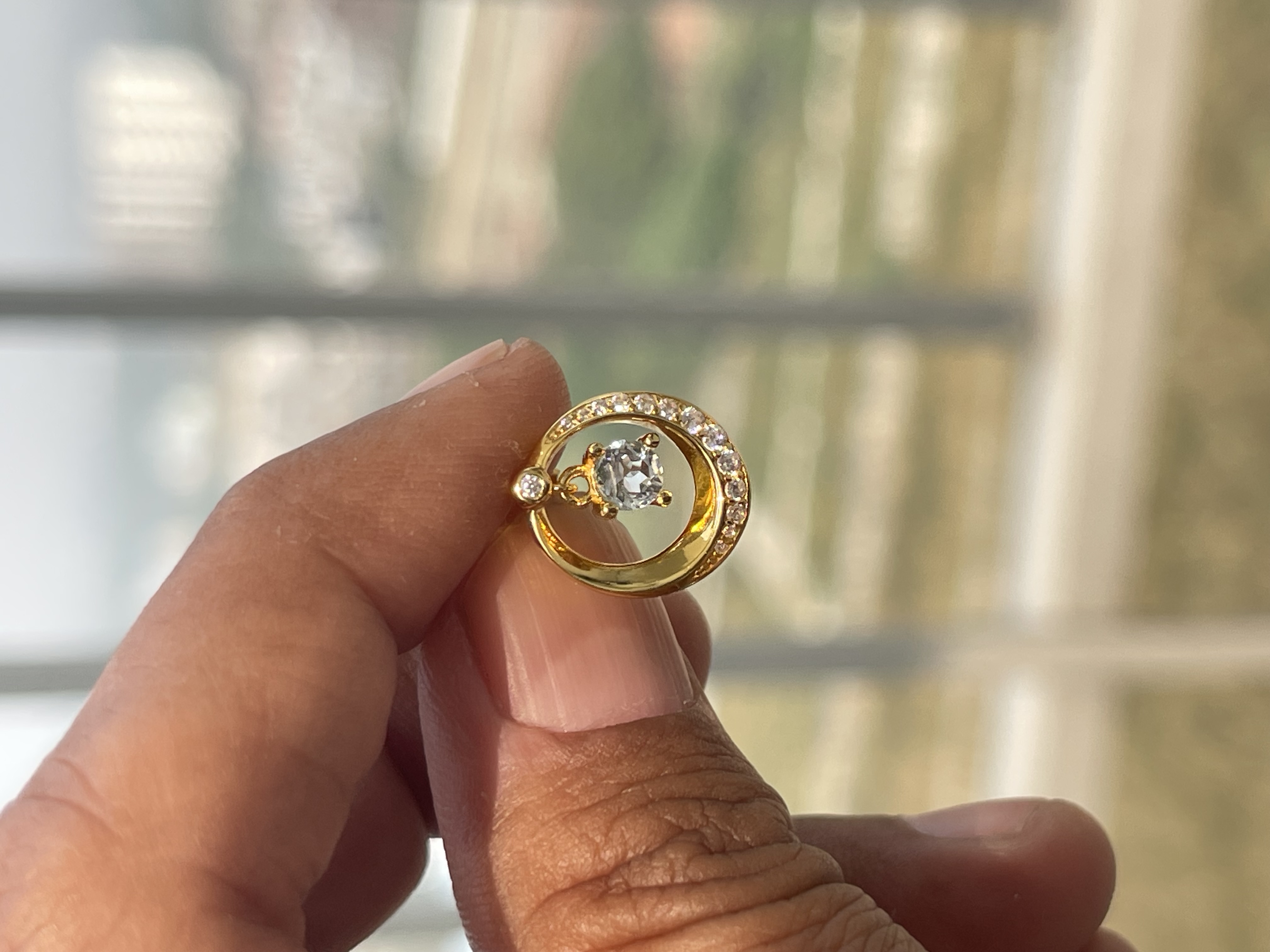 S925 Sterling Silver Gold-plated Crystal Earrings with Topaz