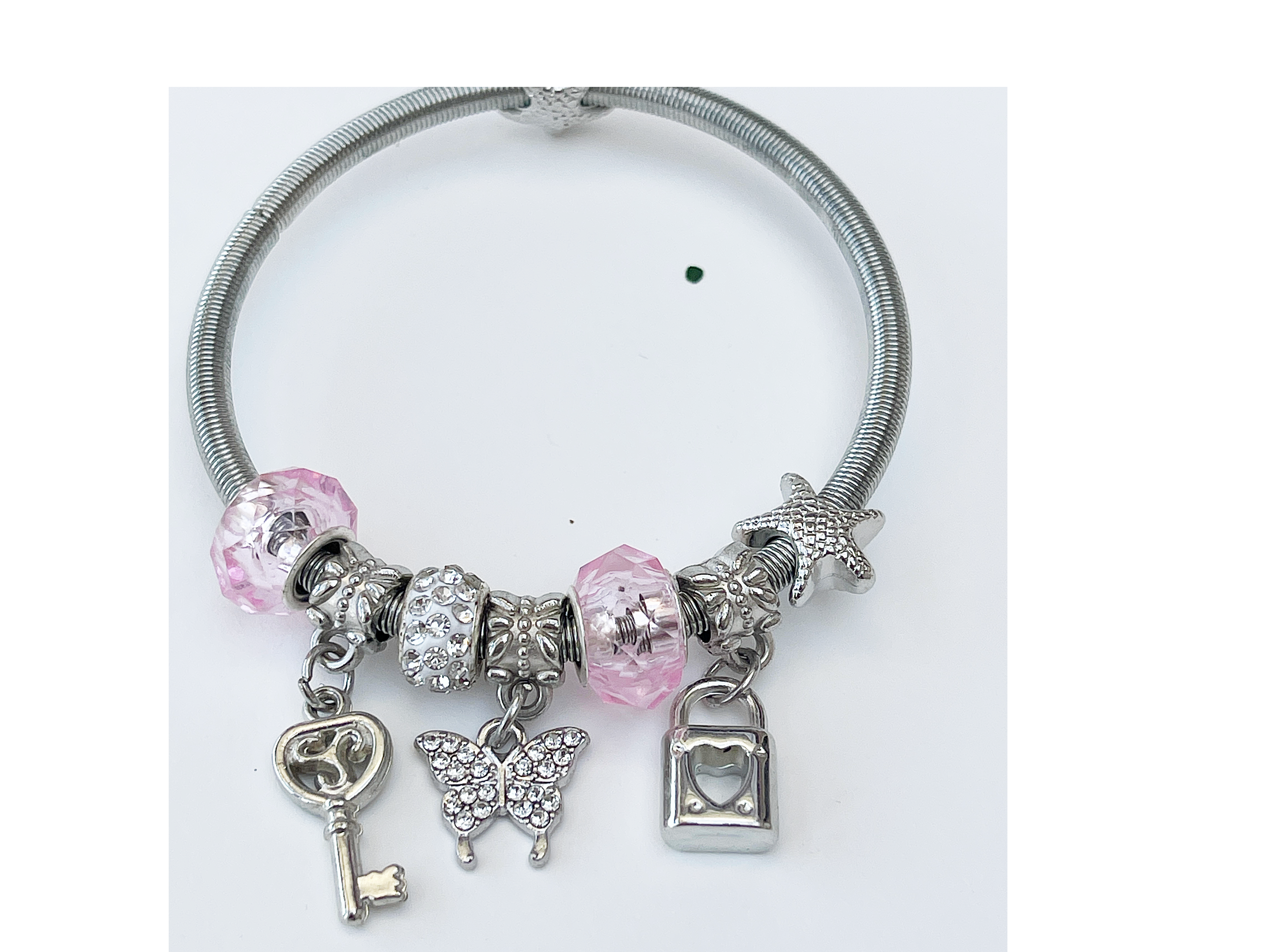 Stainless Steel Metal Doll Beads Teen Girl Bracelet 
