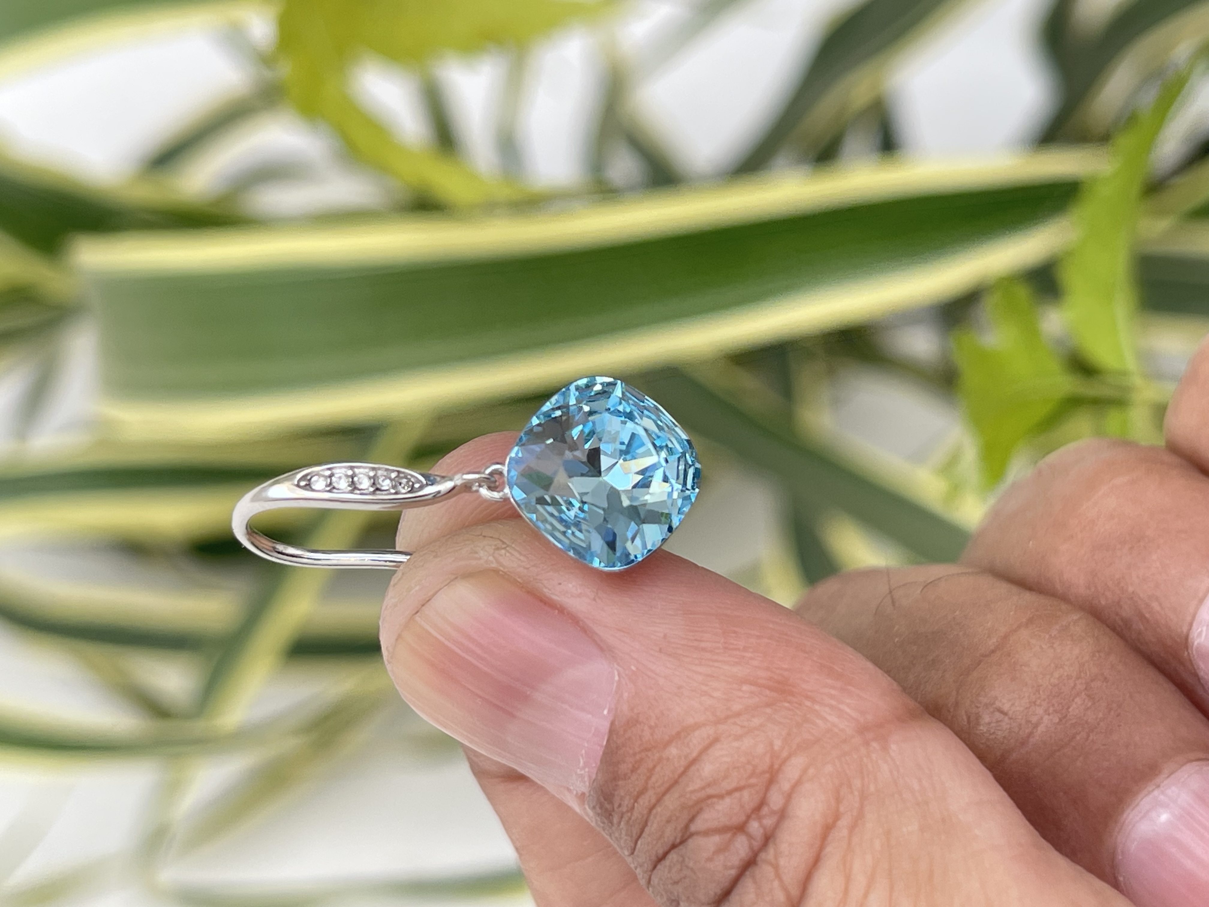 Silver 925 Wedding Jewelry Earrings Embellished with Swarovski Crystals