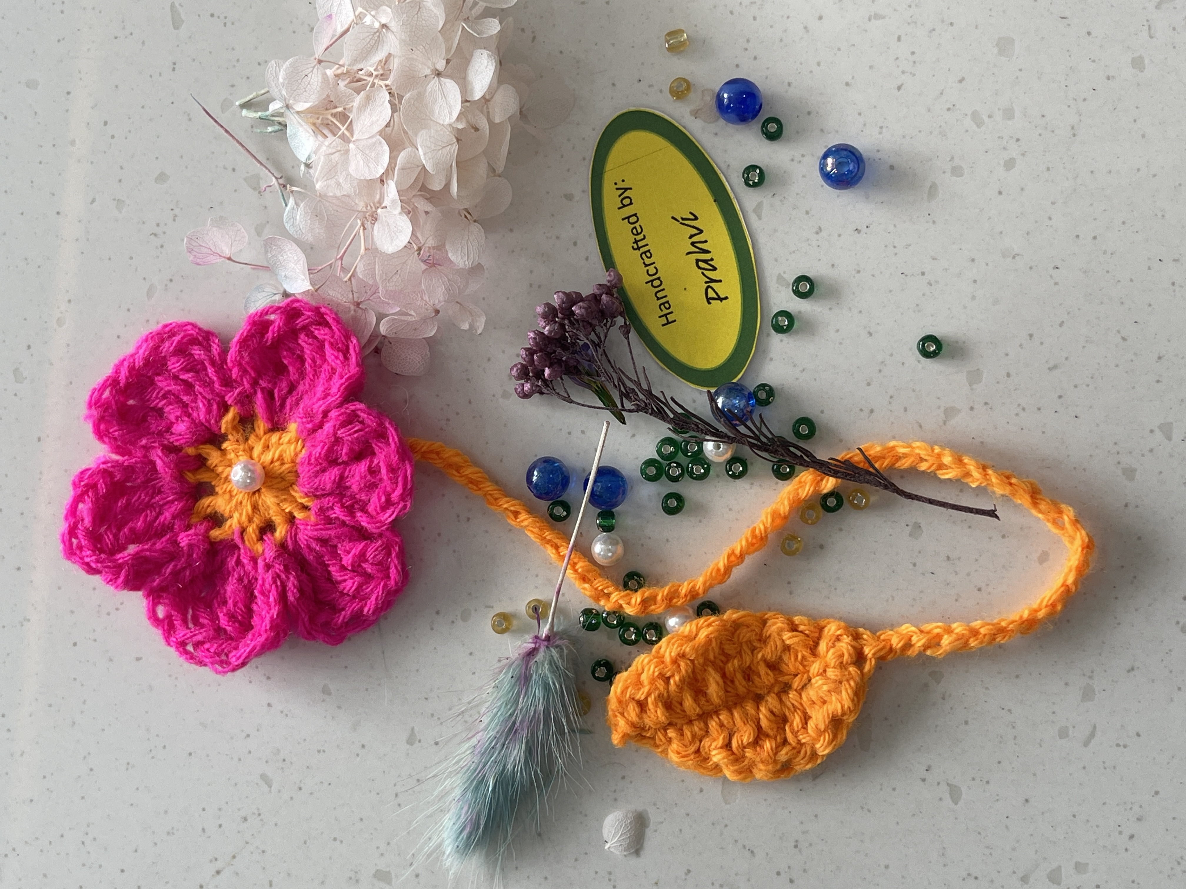 Handmade Crochet Flower Bookmark