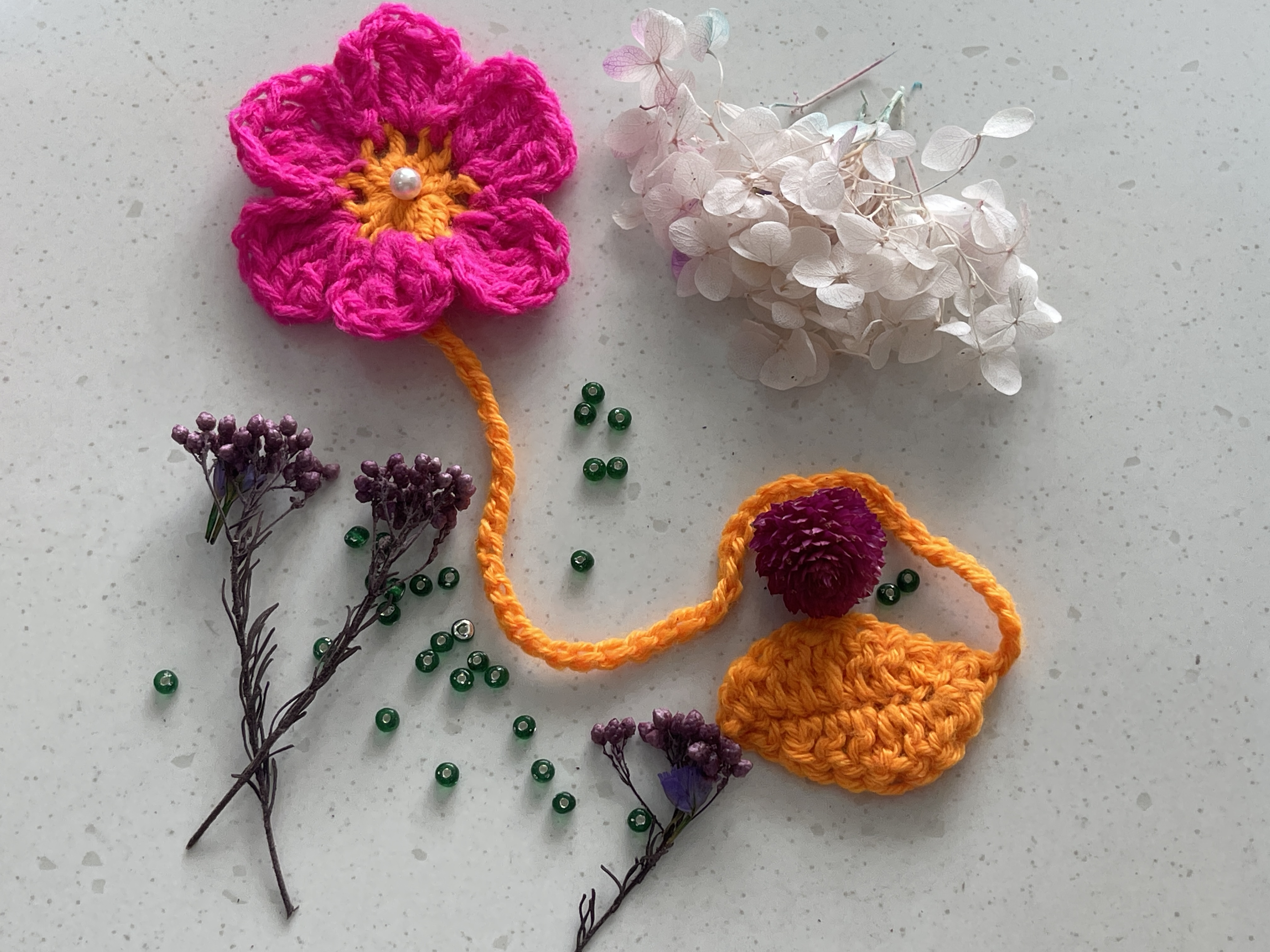 Handmade Crochet Flower Bookmark