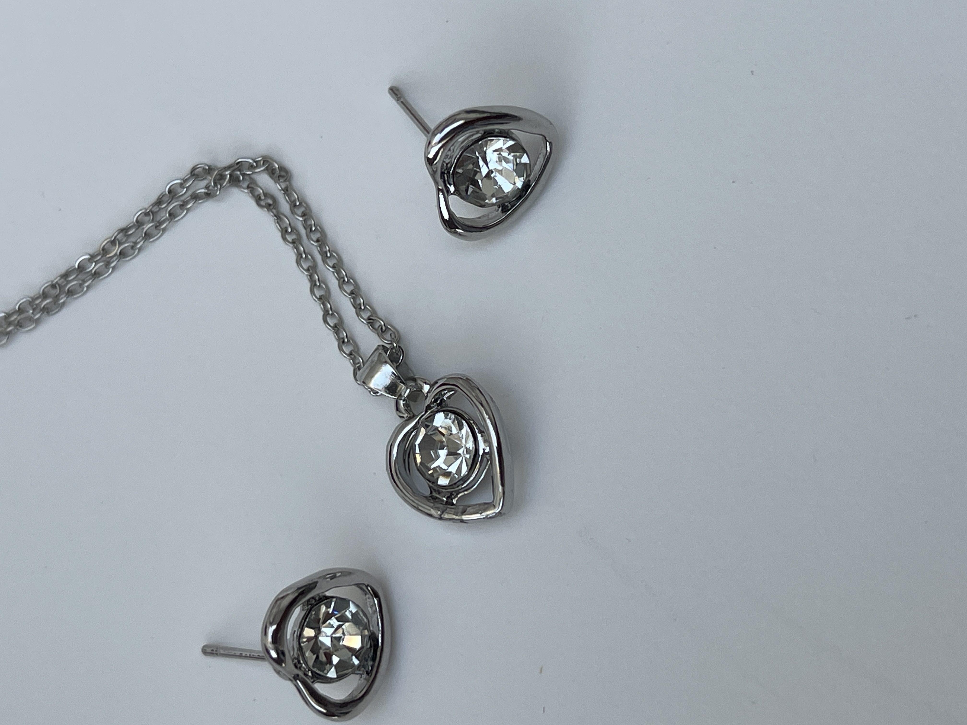 Heart-Shaped Crystal Jewelry Set