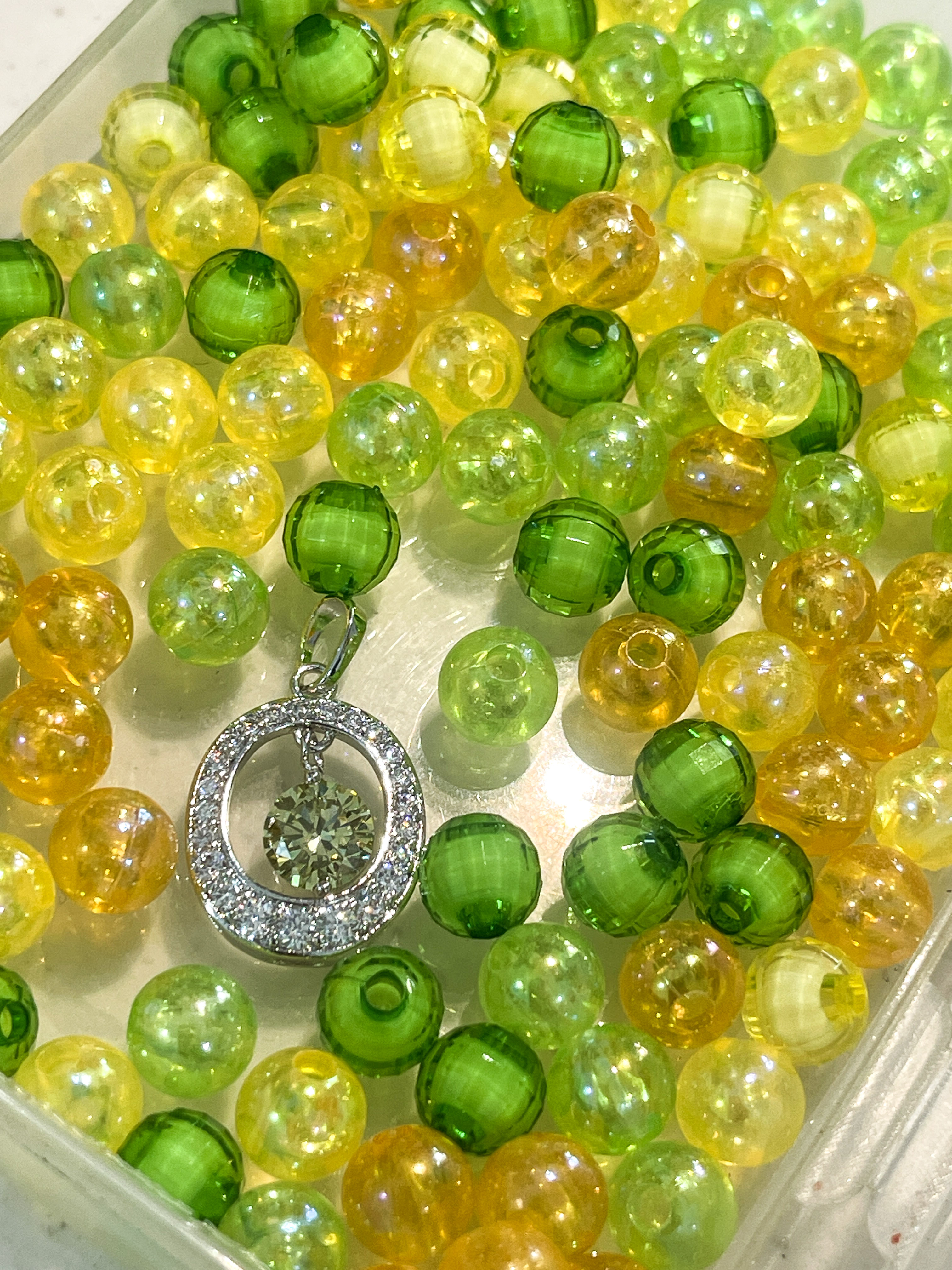 Silver Pendant with Green Gemstone