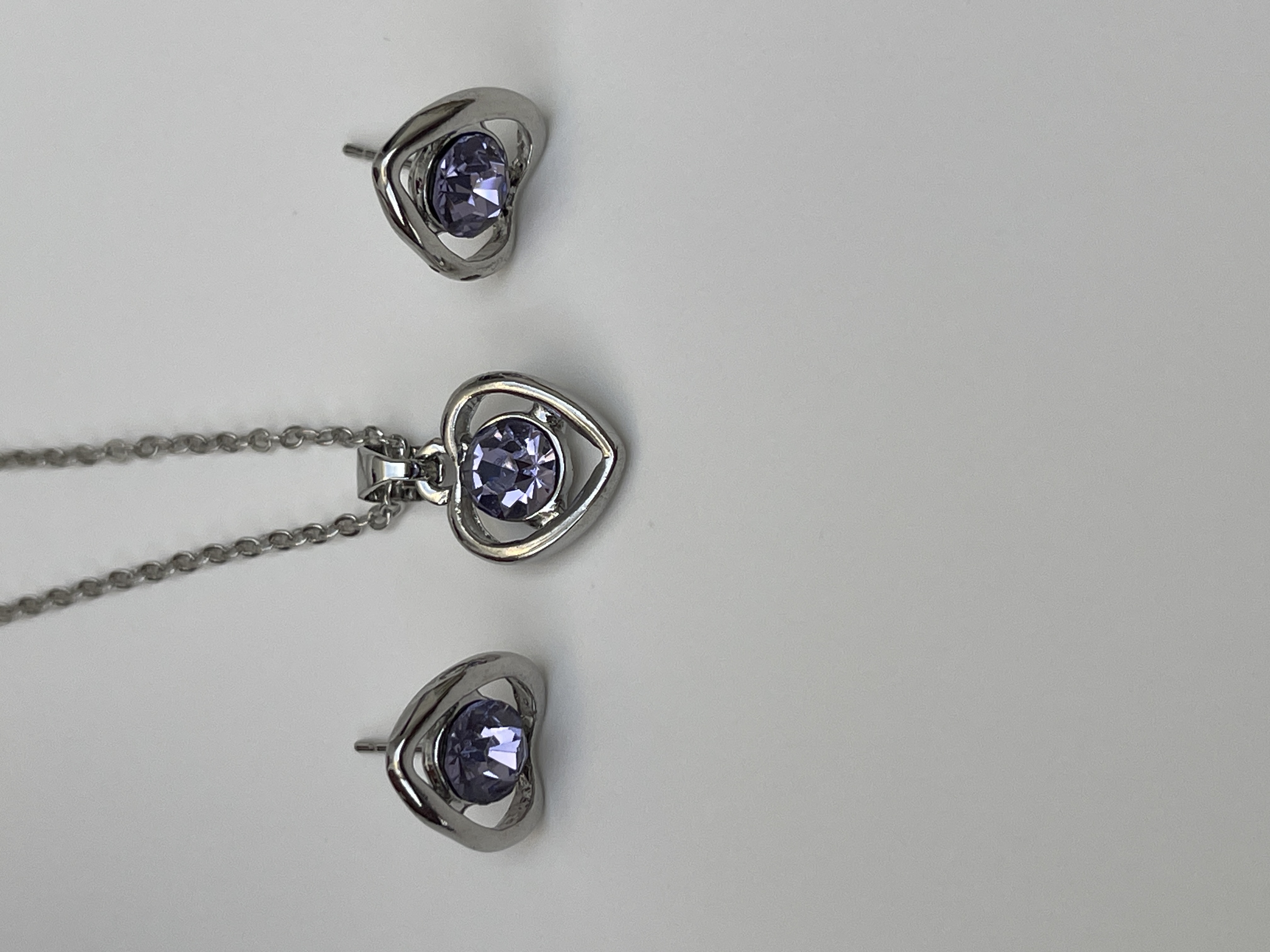 Heart-Shaped Crystal Jewelry Set